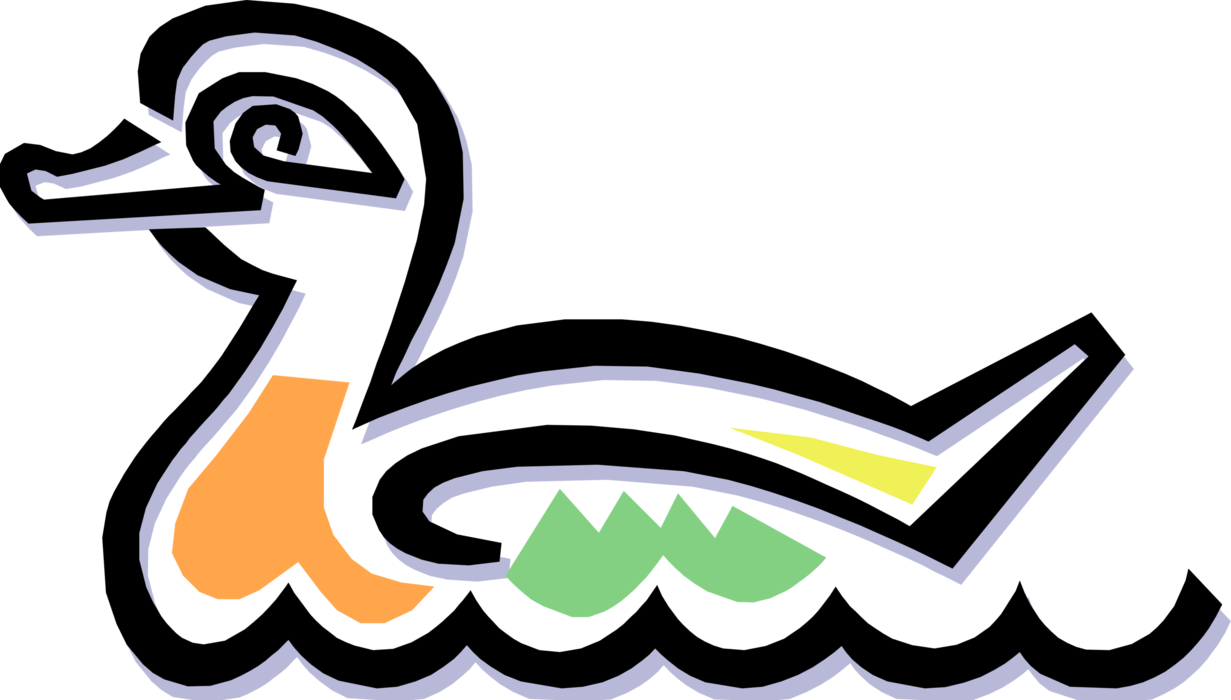 Vector Illustration of Waterfowl Mallard Duck Swimming