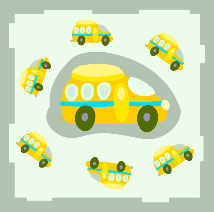 Vector Illustration of Schoolbus or School Bus used for Student Transport To and From School