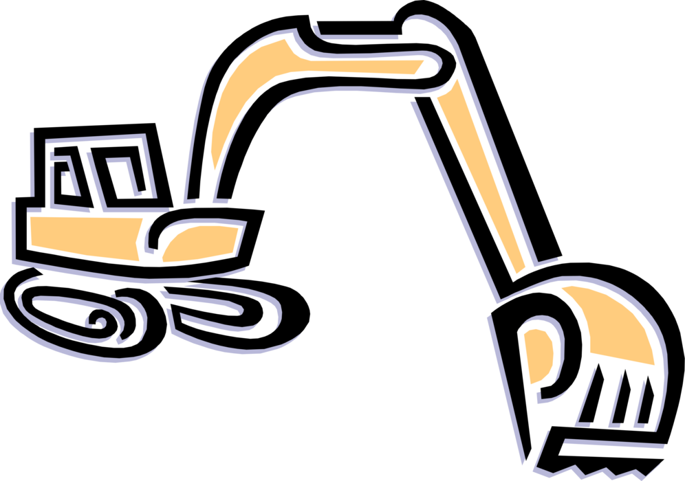 Vector Illustration of Heavy Machinery Equipment Construction Excavator