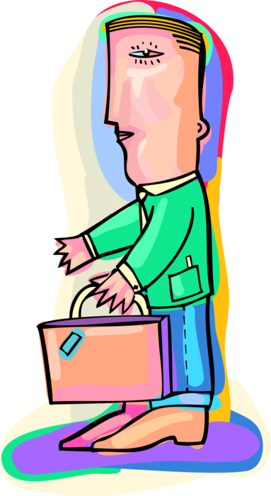 Vector Illustration of Naive Businessman with Briefcase