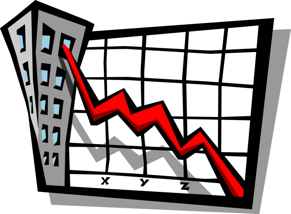 Vector Illustration of Plunging Real Estate Value