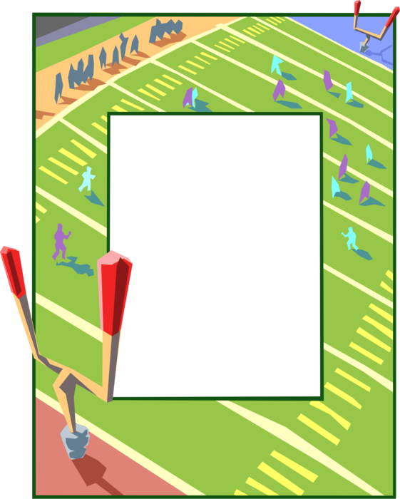 Vector Illustration of Football Field Sport Frame Border
