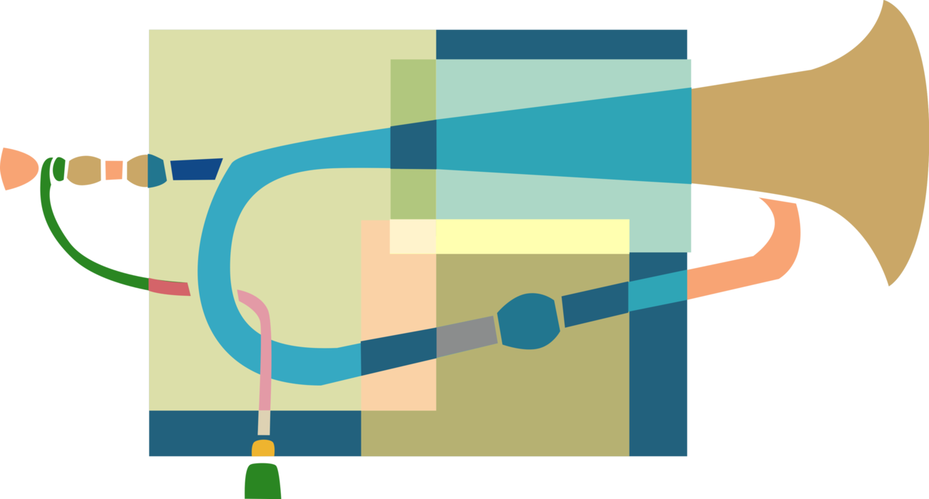 Vector Illustration of Trumpet Horn Brass Musical Instrument used in Classical and Jazz Ensembles