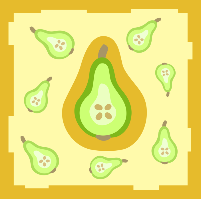 Vector Illustration of Pomaceous Edible Fruit Pear