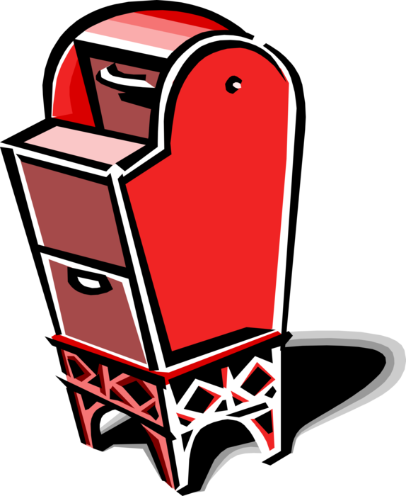 Vector Illustration of Letter Box or Mailbox Receptacle for Incoming Mail