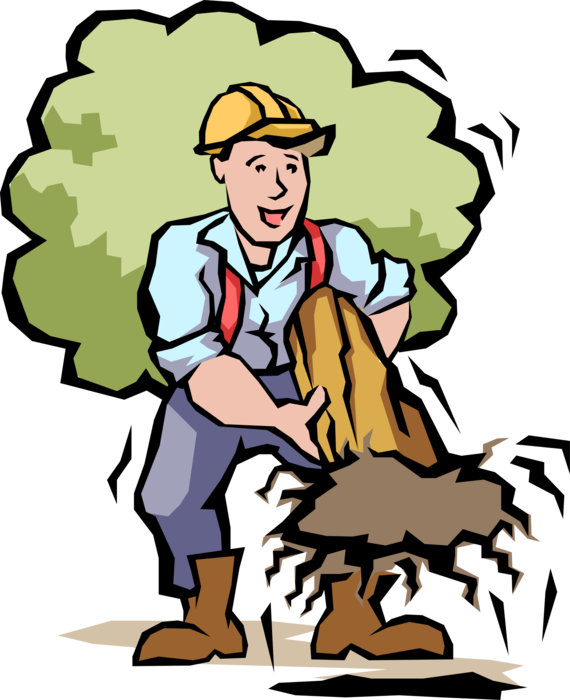 Vector Illustration of Arborist Arboriculture Professional Manages and Studies Trees, Shrubs, and Vines