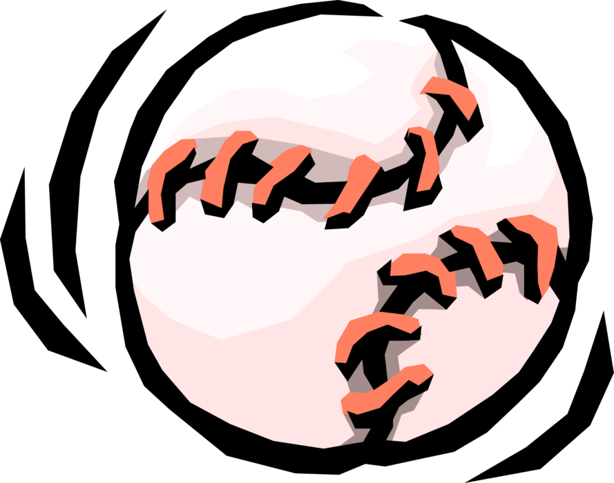 Vector Illustration of American Pastime Sport of Baseball Game Ball