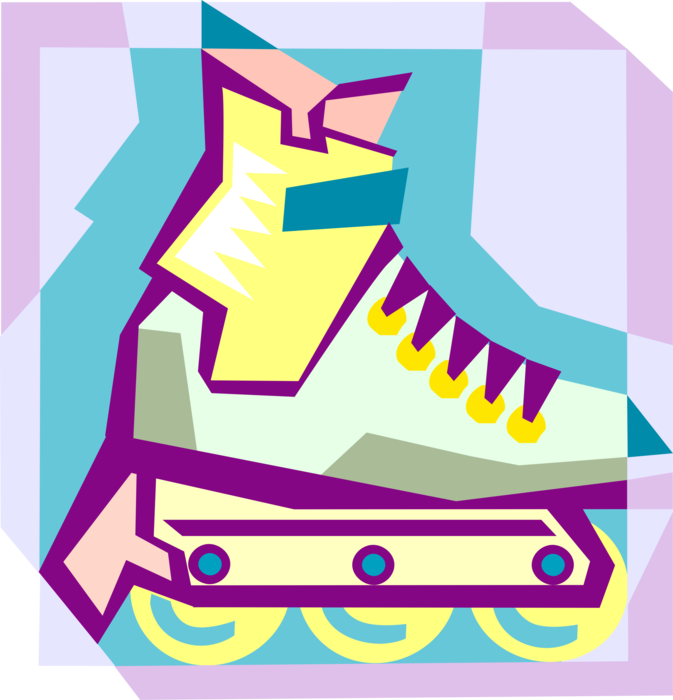 Vector Illustration of Rollerblade Inline Rollerblading Skate 