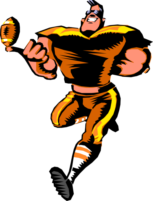 Vector Illustration of Jock Football Player Makes it Look Easy