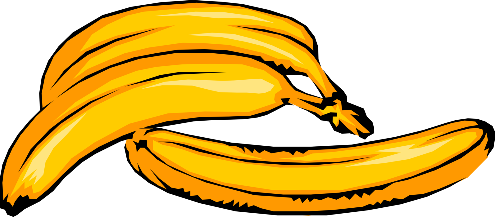 Vector Illustration of Three Edible Fruit Bananas