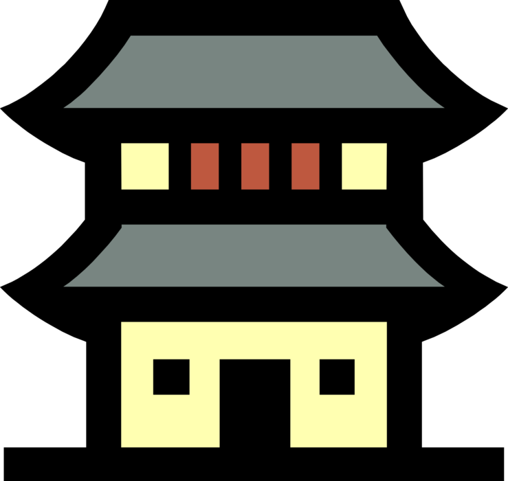 Vector Illustration of Japanese Asian Building Symbol