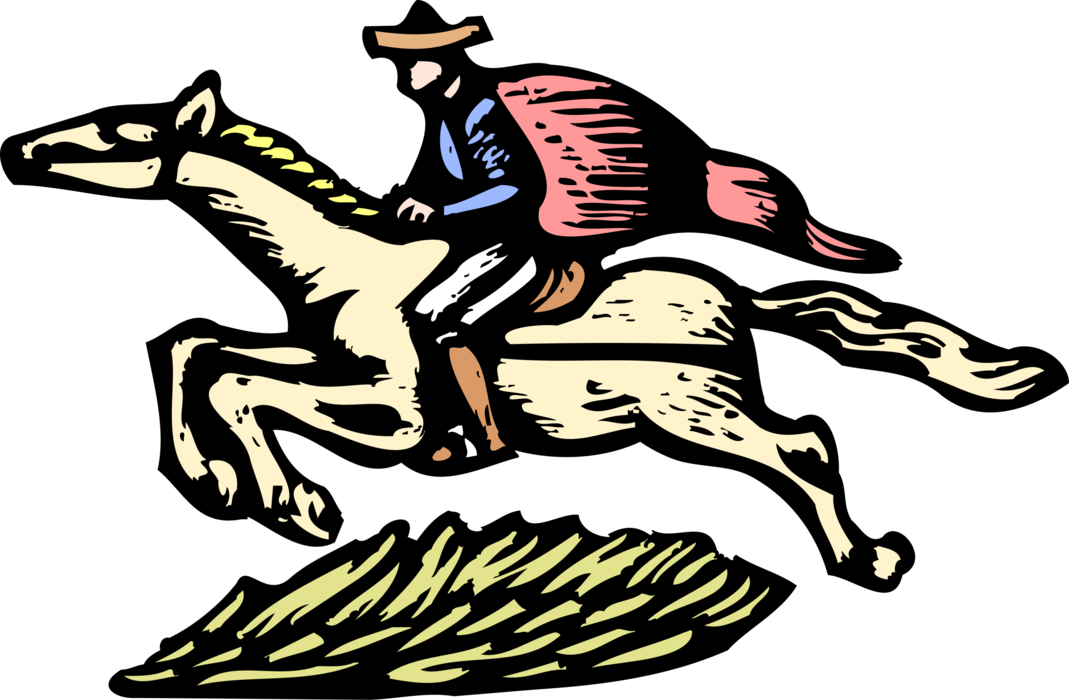 Vector Illustration of Man on Horseback