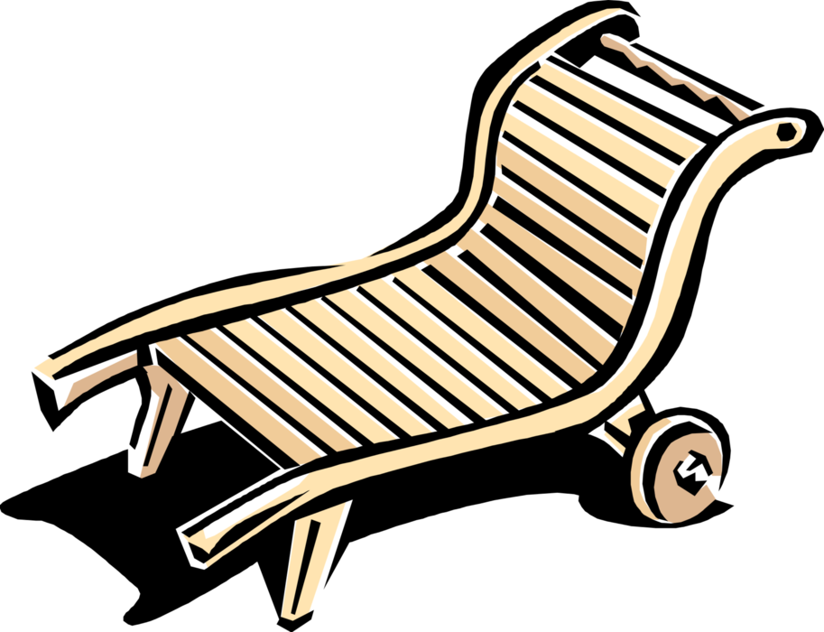 Vector Illustration of Patio Lounge Chair or Deck Chair