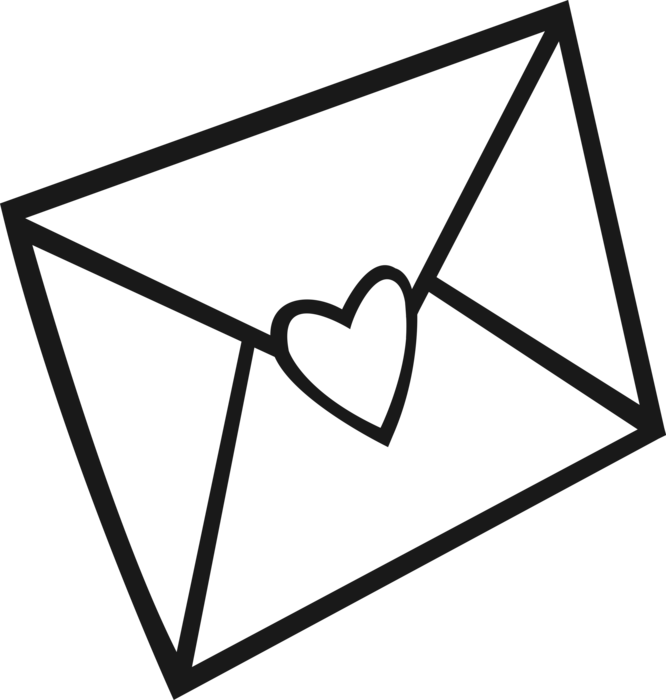 Vector Illustration of Valentine's Day Sentimental Greeting Card Love Letter Expression of Affection