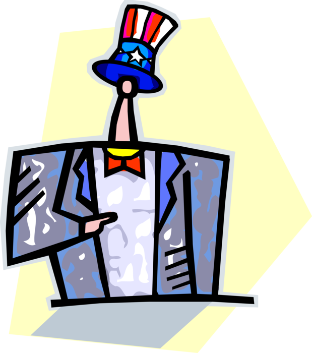 Vector Illustration of Independence Day 4th of July Uncle Sam National Personification of American Government