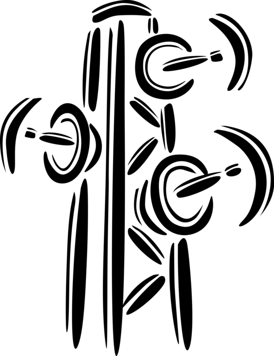 Vector Illustration of Microwave Transmission Tower Antenna Receive Electromagnetic Signals