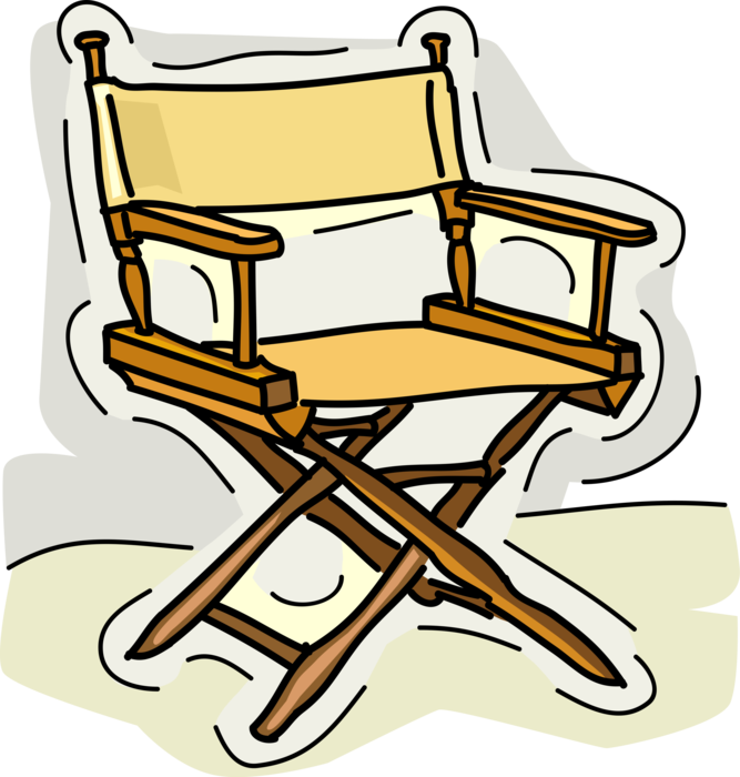 Vector Illustration of Hollywood Cinematic Motion Picture Movie Film Set Director's Chair