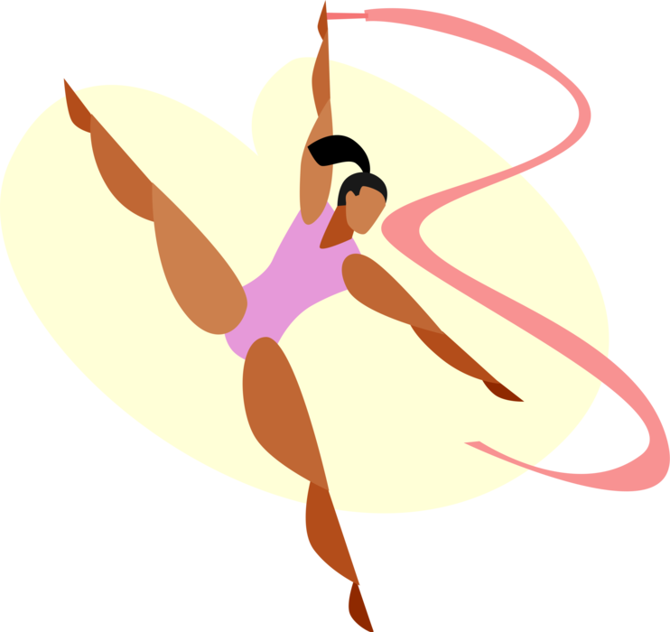 Vector Illustration of Gymnast Performing Gymnastics Floor Routine