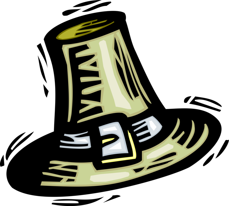 Vector Illustration of Pilgrim Pioneer Hat