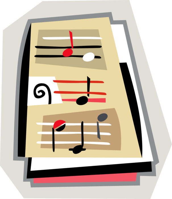 Vector Illustration of Music Sheets with Musical Notation