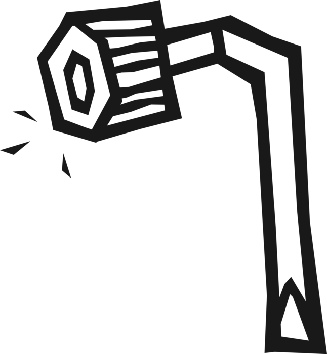 Vector Illustration of Crowbar Wrecking Bar, Pry Bar or Prybar Lever Tool