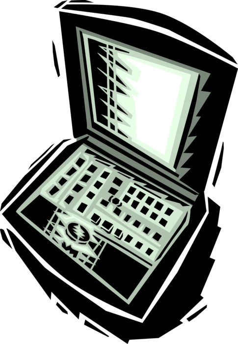 Vector Illustration of Laptop or Notebook Portable Personal Computer