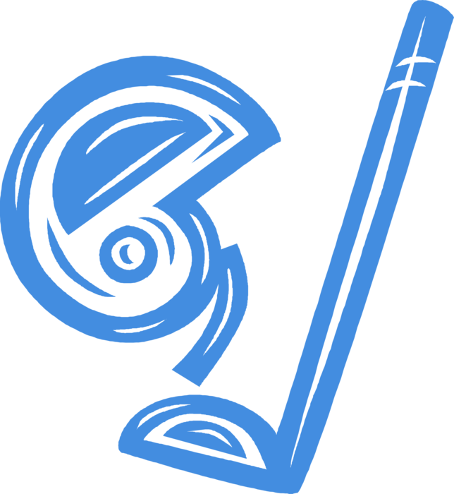 Vector Illustration of Team Sport of Field Hockey Stick and Helmet