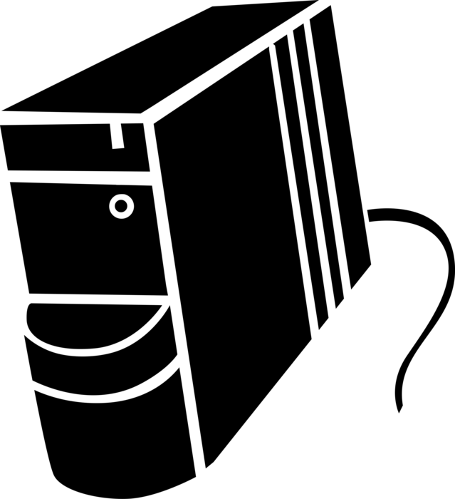 Vector Illustration of Personal Computer Desktop Central Processing Units