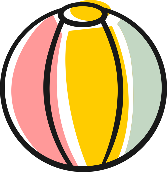 Vector Illustration of Inflatable Beach Ball Water Toy
