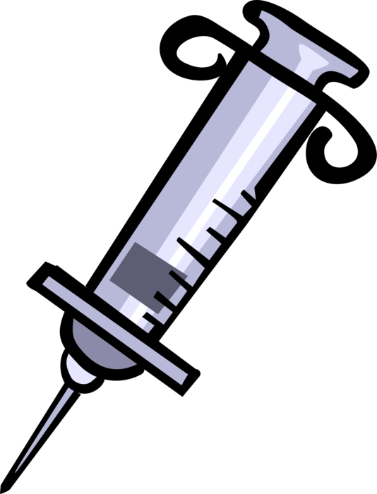 Vector Illustration of Medical Vaccination Hypodermic Syringe Needle for Inoculation Injection