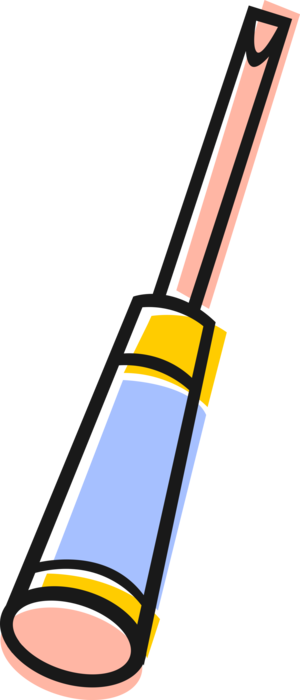 Vector Illustration of Screwdriver Tool for Driving or Removing Screws