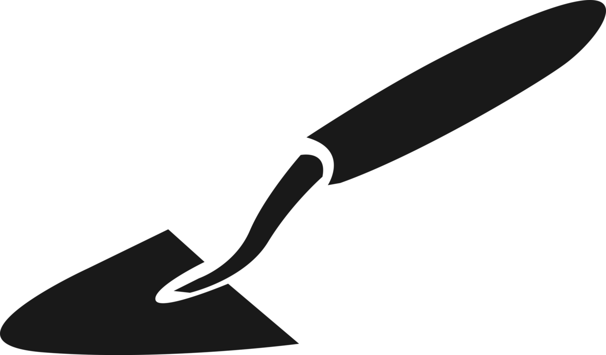 Vector Illustration of Trowel Hand Tool for Digging, Smoothing Material