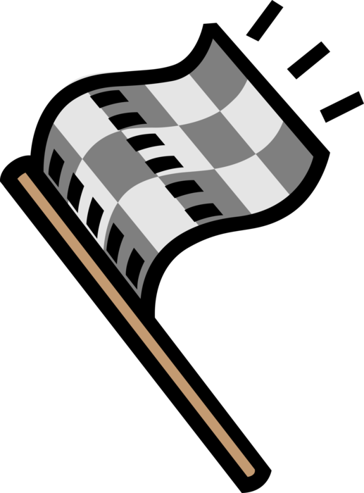 Vector Illustration of Motor Race Finish Checkered or Chequered Flag