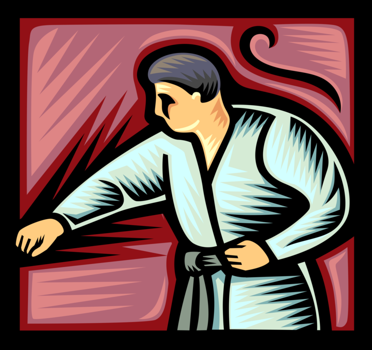Vector Illustration of Sensei Teacher Self-Defense Martial Artist