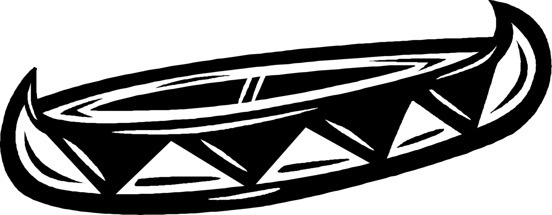 Vector Illustration of Canoe Watercraft Boat