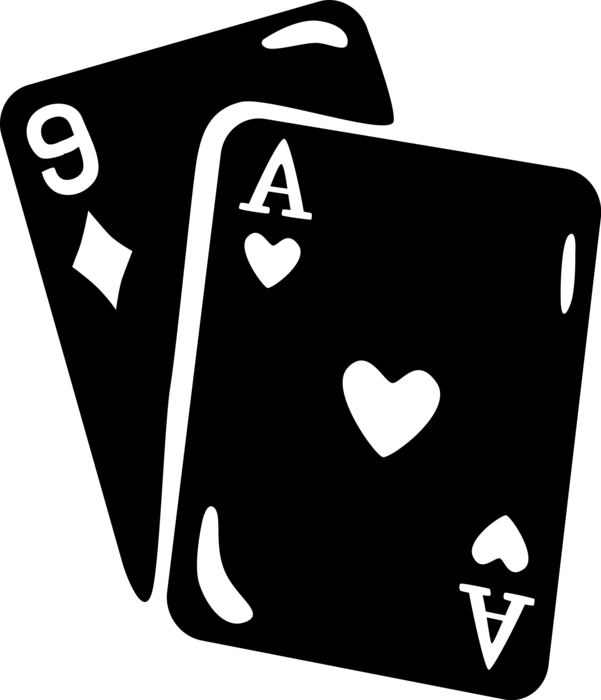 Vector Illustration of Gambling and Games of Chance Playing Cards