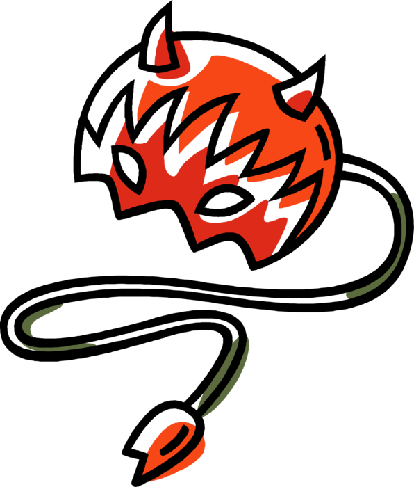 Vector Illustration of Halloween Devil Costume Mask