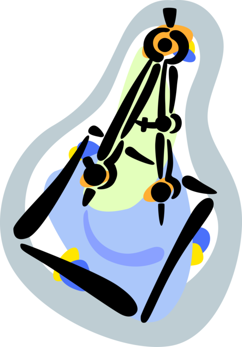 Vector Illustration of Drafting and Navigation Compass Measures Distance