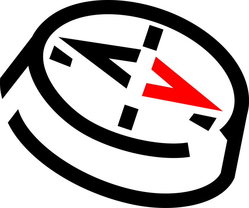 Vector Illustration of Magnetic Compass for Navigation and Finding Direction Points to "Magnetic North"