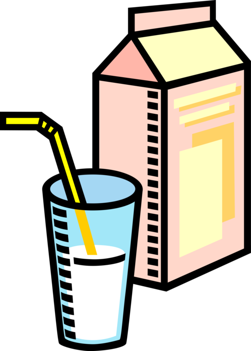 Vector Illustration of Glass of Fresh Wholesome Dairy Milk