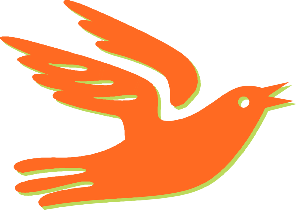 Vector Illustration of Dove Bird in Flight Flying