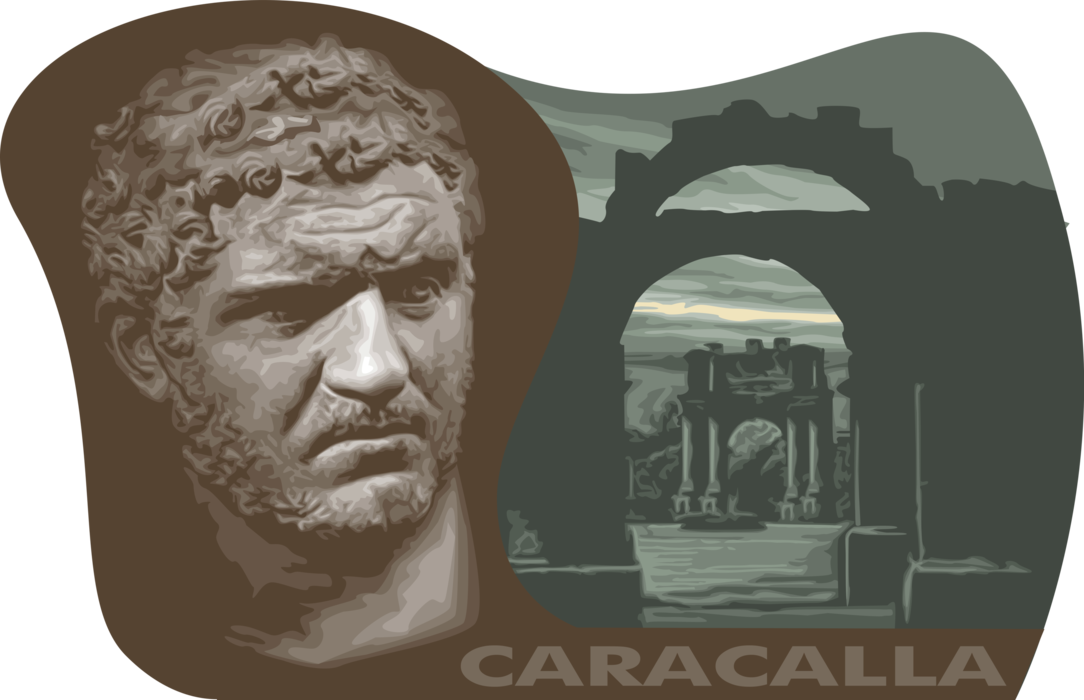 Vector Illustration of Roman Emperor Caracalla Rome's Most Notorious and Unpleasant Emperor