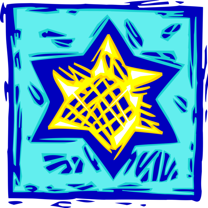 Vector Illustration of Star of David Shield of David Symbol of Jewish Identity and Judaism