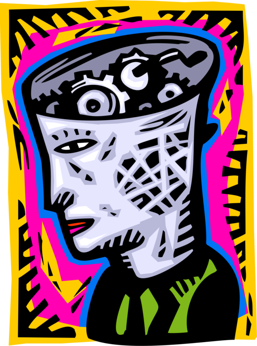 Vector Illustration of Gearhead is Interested in Mechanical or Technical Things