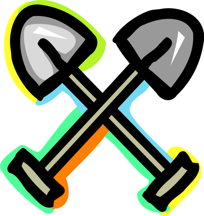 Vector Illustration of Shovel Tool for Digging and Lifting used in Construction, Gardening and Agriculture