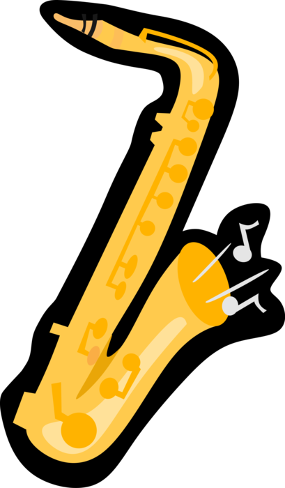 Vector Illustration of Saxophone Brass Single-Reed Mouthpiece Woodwind Musical Instrument