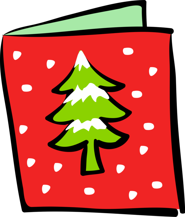 Vector Illustration of Holiday Festive Season Christmas Greeting Card with Holiday Festive Season Christmas Evergreen Tree