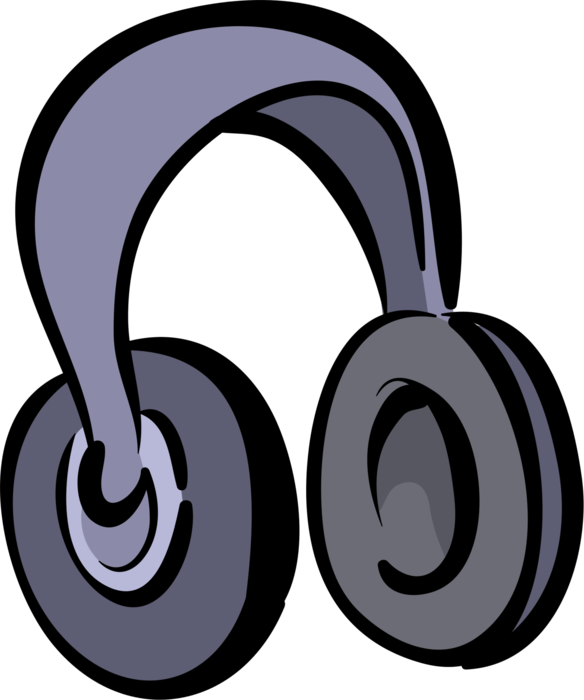 Vector Illustration of Personal Audio Stereo Earphone Headphones Headset