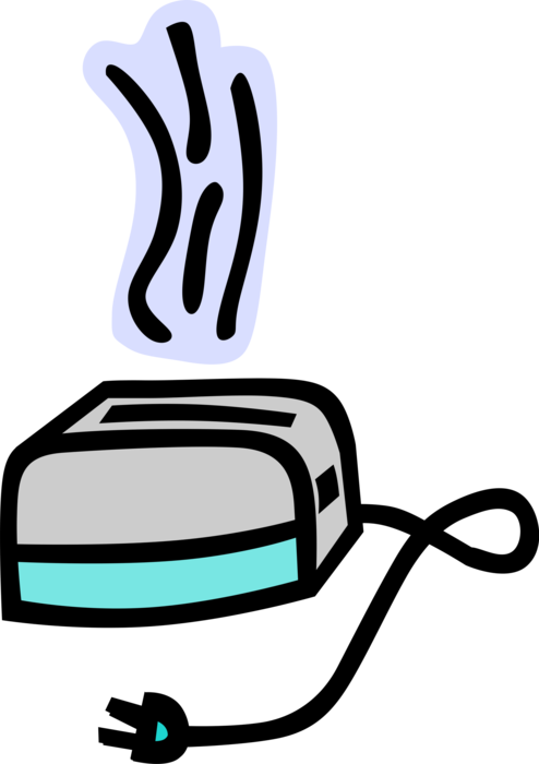 Vector Illustration of Small Electric Kitchen Appliance Toaster or Toast Maker 