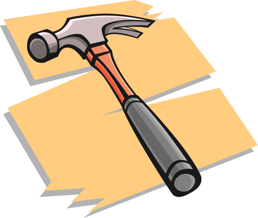 Vector Illustration of Claw Hammer Hand Tool used to Drive Nails